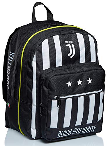 Seven Mochila doble con compartimento Juventus, Best Match, blanco y negro, para la escuela y el tiempo libre