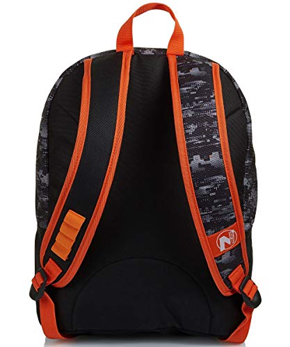 Seven Nerf Nation - Mochila de doble compartimento, color negro y naranja, para la escuela y el tiempo libre