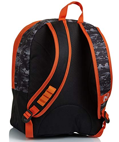 Seven Nerf Nation - Mochila de doble compartimento, color negro y naranja, para la escuela y el tiempo libre