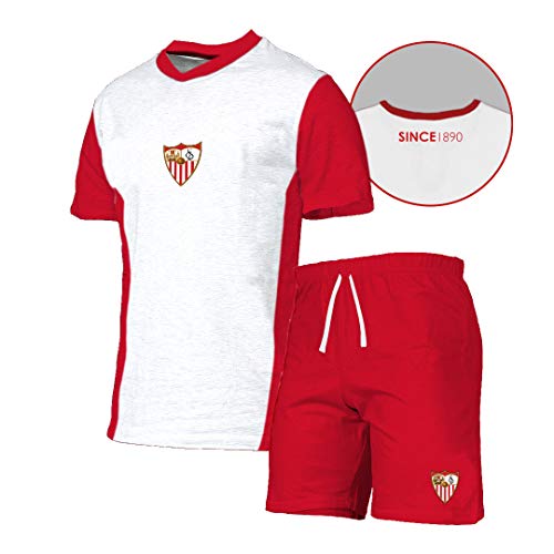Sevilla F.C. Pijtsv Pijama Corto, Unisex niños, Blanco, XS/14