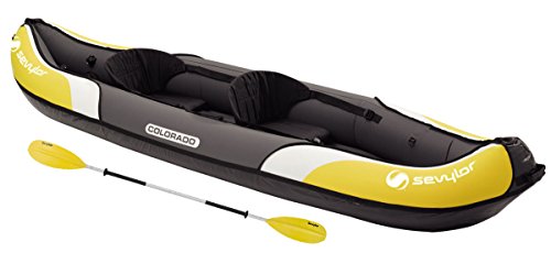 Sevylor Colorado Kit Kayak Hinchable, Kayak de Mar 2 Personas, Piragua Hinchable, Canoa Inflable, incl. 1 Remo Doble, Bomba de Pie, 331 x 88 cm