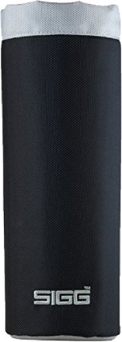 SIGG Nylon Pouch Black WMB Cubre botellas (1 L), moderna funda protectora para todas las botellas reutilizables SIGG de boca ancha, útil protector térmico de nailon