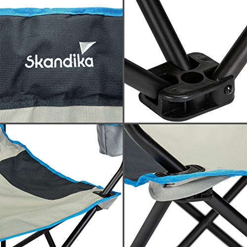 skandika Double Folding Chair- Silla Doble de Camping - Plegable - hasta 100 kg - portavasos - Bolsa de Transporte