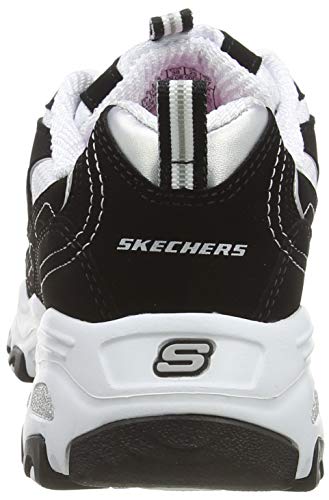Skechers D'Lites-Biggest Fan, Zapatillas Mujer, Negro (BKW Black Trubuck/Mesh/Trim), 41 EU