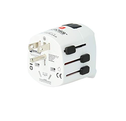 SKROSS | 1.103150 | Pro Light | AAdaptador de Viaje Universal con Schuko. Voltaje y Potencia: 100V - 630W / 250V - 1575W - Apto para PC y secador de Pelo. Protección contra Descargas Eléctricas