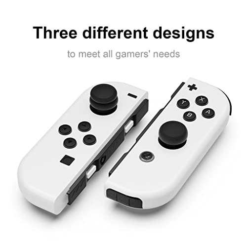Skull & Co. Skin, CQC and FPS Thumb Grip Set Joystick Cap Analog Stick Cap for Nintendo Switch and Switch OLED Joy-con Controller - Black, 3 Pairs(6pcs)