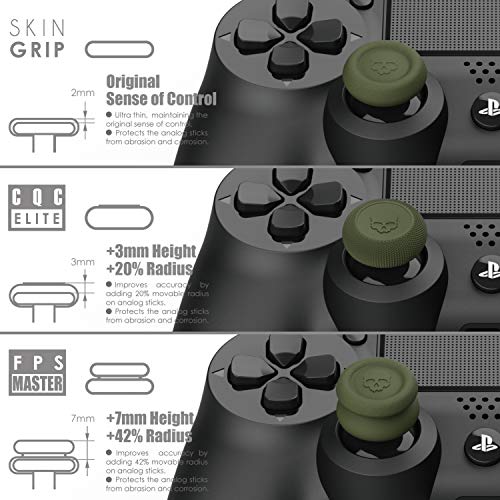 Skull & Co. Skin, CQC and FPS Thumb Grip Set Joystick Cap Analog Stick Cap for Nintendo Switch Pro Controller & PS5 / PS4 / Slim/Pro Controller - Black, 3Pairs(6pcs)