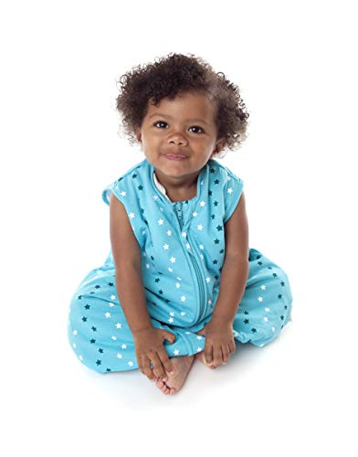 Slumbersac - Saco de dormir con diseño de estrellas para bebé, color verde azulado (para invierno, con pies, 0,5 tog, disponible en 5 tallas) azul azul petróleo Talla:24-36 meses
