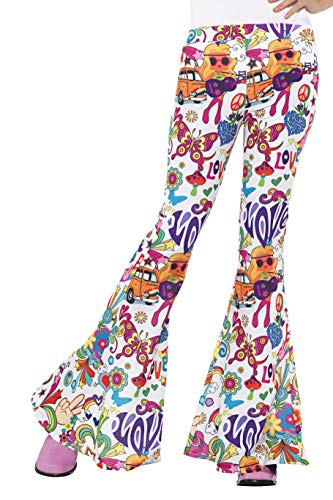 Smiffy'S 45174M Pantalones Acampanados Buena Onda Años 60 Para Mujer, Multicolor, M - Eu Tamaño 40-42 , color/modelo surtido