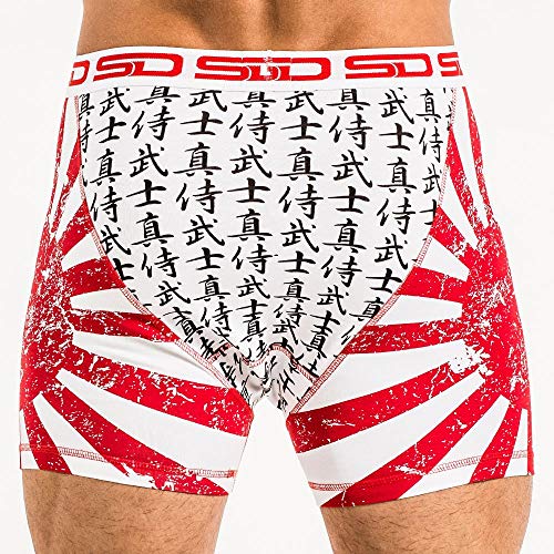 Smuggling Duds Men's Stash Boxer Brief Shorts - Pickpocket Proof Travel Secret Pocket Underwear Samurai Small