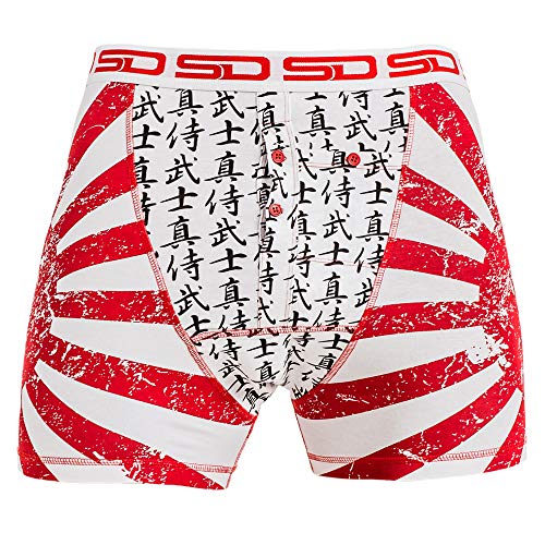 Smuggling Duds Men's Stash Boxer Brief Shorts - Pickpocket Proof Travel Secret Pocket Underwear Samurai Small