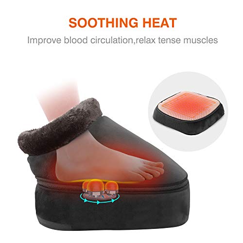 Snailax 2 en 1 Masaje de pies Shiatsu Calefacción- Masajeador de pies con almohadilla de calor y masaje de espalda, calentador de pies y alivio del dolor de pies SL522S-ES