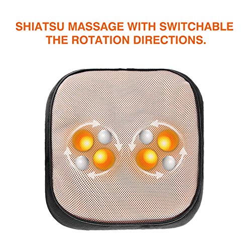 Snailax 2 en 1 Masaje de pies Shiatsu Calefacción- Masajeador de pies con almohadilla de calor y masaje de espalda, calentador de pies y alivio del dolor de pies SL522S-ES