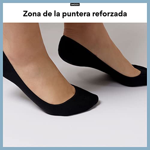 Snocks Calcetines Invisibles Mujer Negro 6x Calcetines Mujer Blanco Tamaño 39-42 Beige Calcetines Tobilleros Mujer Algodón Calcetines Mujer Cortos Pinkis Mujer