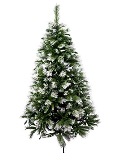 Solagua Árbol de Navidad Artificial Extra Relleno Abeto de Doble Hojas Combinadas 150-240cm Arboles C/Soporte Metálico (Nevado, 210cm 960Tips)