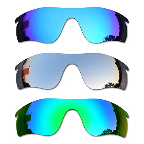 SOODASE Para Oakley Radarlock Path Gafas de sol Azul/Plata/Verde Lentes de repuesto polarizadas