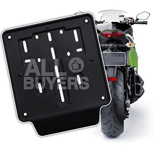 Soporte de matrícula universal para moto, scooter o ciclomotor, color negro, polipropileno de alta resistencia