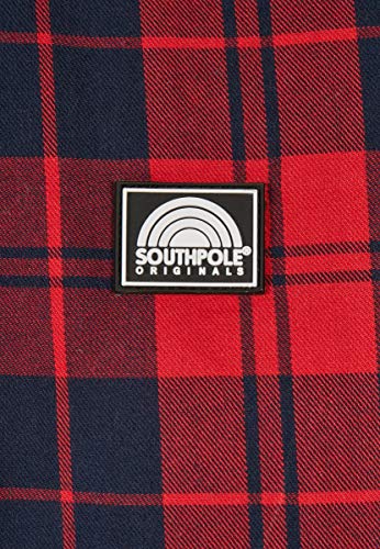 SOUTHPOLE Check Flannel Sherpa Jacket Chaqueta, Rojo, M para Hombre