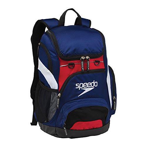 Speedo Large Teamster Backpack, Navy/Red/White, 35-Liter