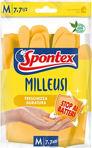 Spontex Milleusi - Guantes de goma amarillos, talla M
