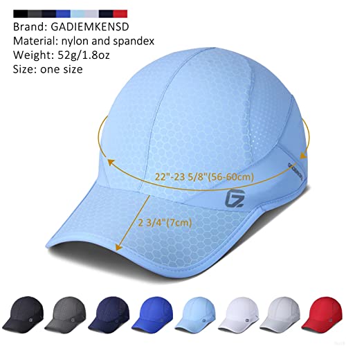 Sport Cap,Soft Brim Lightweight Waterproof Running Hat Breathable Baseball Cap Quick Dry Sport Caps Cooling Portable Sun Hats for Men and Woman Performance Workouts and Outdoor Activities Sky Blue