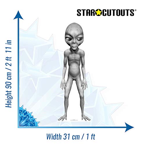 Star Cutouts Ltd Mini cartón con diseño de Estrella alienígena, Alien Gris, 90 x 31 x 90 cm
