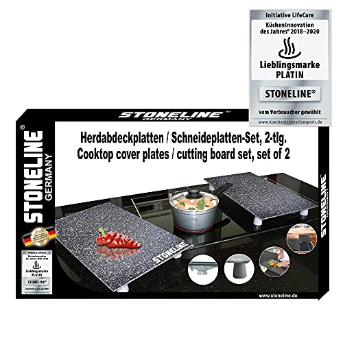 Stoneline - Cubiertas protectoras para los fogones y la vitrocerámica (2 unidades, tablas de cristal)