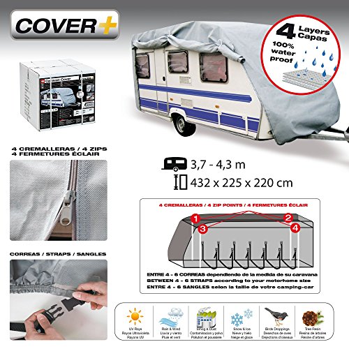 SUMEX COVCV14 Funda Protectora Cubre Caravana de 3,7-4,3 m