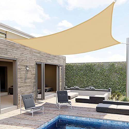 SUNNY GUARD Toldo Vela de Sombra Cuadrado 3x3m Impermeable a Prueba de Viento protección UV para Patio, Exteriores, Jardín, Color Arena