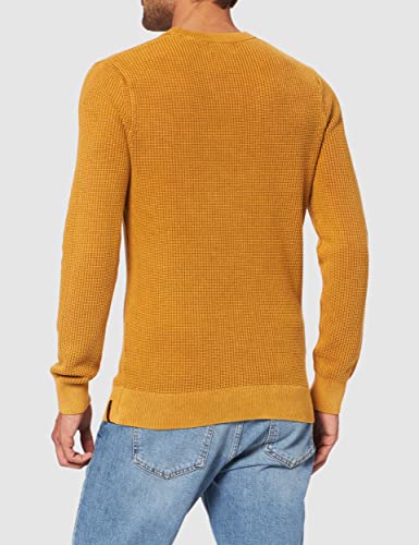 Superdry Academy DYED Textured Crew Sudadera, Washed Turmeric Tan, L para Hombre