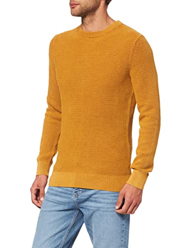 Superdry Academy DYED Textured Crew Sudadera, Washed Turmeric Tan, L para Hombre