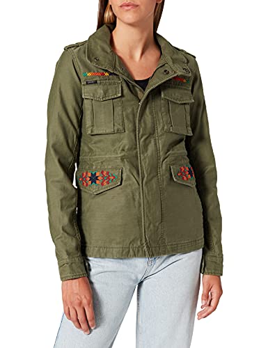 Superdry Crafted M65 Jacket M65-Chaqueta, Verde Oliva, M para Mujer