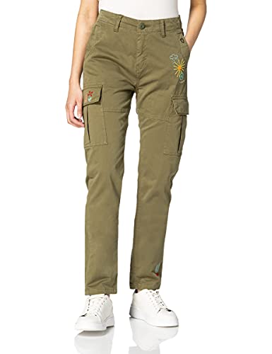 Superdry Slim Cargo Pant Pantalones, Verde Oliva, 32W / 32L para Mujer