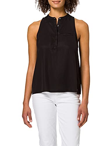 Superdry Tencel Sleeveless Shirt Camiseta, Black Wash, XS para Mujer