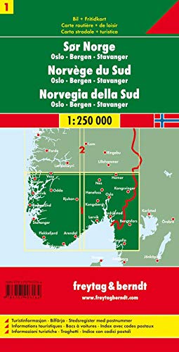 Sur de Noruega, Oslo, Bergen, Stavanger mapa de carreteras. Escala 1:250.000. Freytag & Berndt.: Toeristische wegenkaart 1:250 000: AK 0655 (Auto karte)