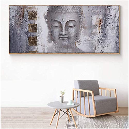 Surfilter Impresión en lienzo Gran tamaño Buda Zen Arte de la pared Imágenes Pinturas en lienzo Cartel de impresión Pintura al óleo para sala de estar Decoración del hogar 60x140cmx1pcs Sin marco