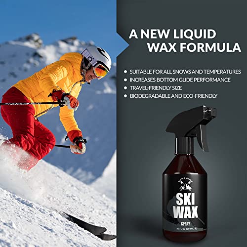 Swift Glide Spray Cera Esquis y Snowboard Tabla - Cera Snowboard para Mejor Deslizamiento Tabla de Snowboard - Encerado Tabla Deslizante, Hidrata y Protege la Tabla Snowboard para Esquiadores, 250ml