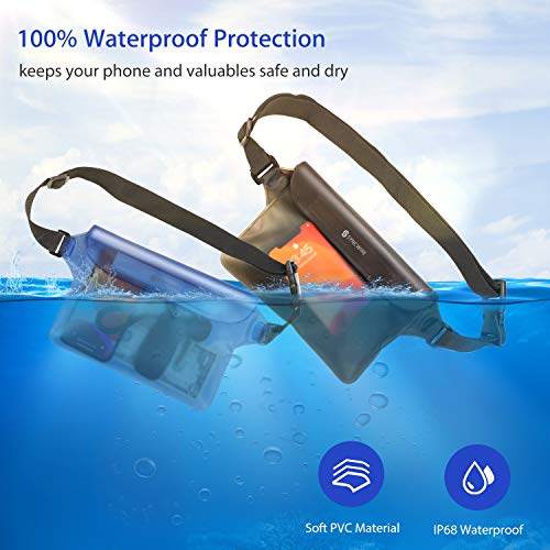 Syncwire Bolsa Impermeable: riñonera Resistente al Agua con cinturón Ajustable, Funda Impermeable con clasificación IP68 para Deportes acuáticos, Playa, natación, conducción, Escalada, etc.