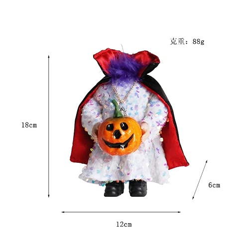 TABANA 2 muñecos de bruja de bruja sin cabeza para Halloween con sombrero de bruja negra, adornos de cabeza de calabaza, decoración para el hogar, decoración de mesa de Halloween
