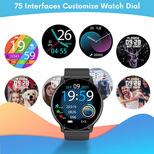 TAOPON Reloj Inteligente Hombre Smartwatch Mujer Relojes Inteligentes con 1.28" Pulsera Actividad GPS IP67 Monitor de Sueño Pulsómetro Oxígeno de Sangre 8 Modos Deporte Smart Watch para iOS y Android