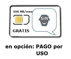 Tarjeta SIM con 5€gratis o 500MB/mes, Multiformato y va con el PIN=borrado/deshabilitado | con pago POR USO Opcional | para Alarmas, Relojes, localizadores,etc | GSM-2G/3G/4G | llamadas | SMSs | datos