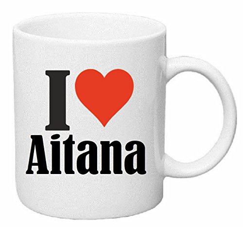 taza para café I Love Aitana Cerámica Altura 9.5 cm diámetro de 8 cm de Blanco
