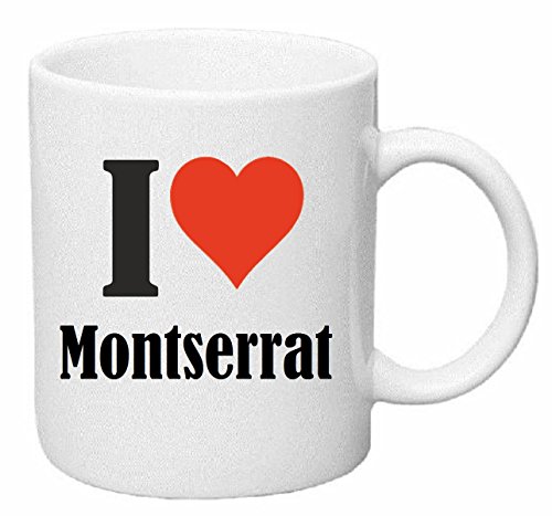taza para café I Love Montserrat Cerámica Altura 9.5 cm diámetro de 8 cm de Blanco