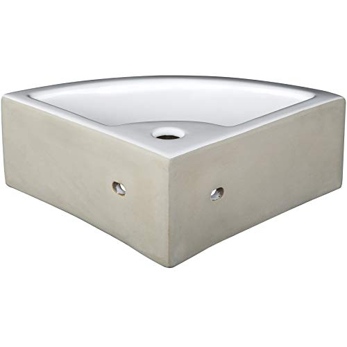 TecTake Lavabo de cerámica rectangular lavamanos esquina encimera cuenca mano baño tocador | -varios modelos- (Tipo 2 Lavabo esquina | no. 402570)