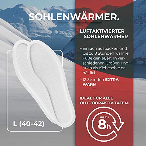 Thermopad Sohlenwärmer - Calentadores de pies, color beige, talla L, pack de 10 + Handwärmer - Calentadores de mano, 5 pares