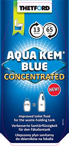 Thetford Aqua KEM Blue Concentrado 0, 78 L Sanitaria líquido Sanitaria Medio para Baños de Camping Mobile Depósito séptico