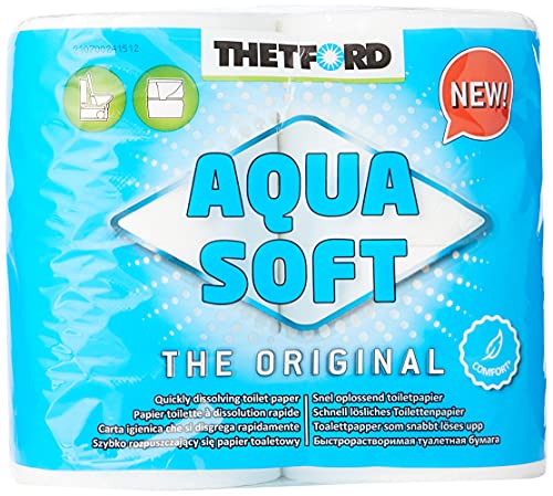 Thetford Aqua Soft - Papel higiénico (4 rollos), multicolor
