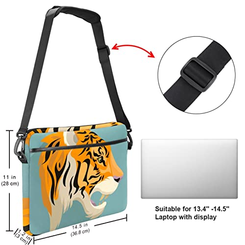 Tiger - Funda para portátil de 13.4 pulgadas y 14.5 pulgadas, maletín para portátil de negocios para hombres y mujeres