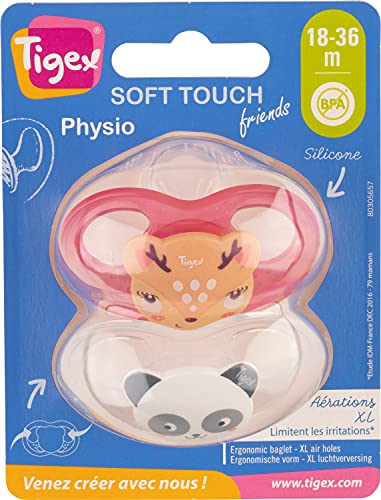 Tigex Soft Touch - Juego de 2 chupetes (talla 18 y meses)