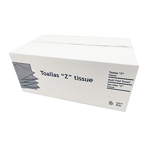 Toalla Papel Secamanos Tissue zig zag, laminadas doble capa, caja 3000 unidades